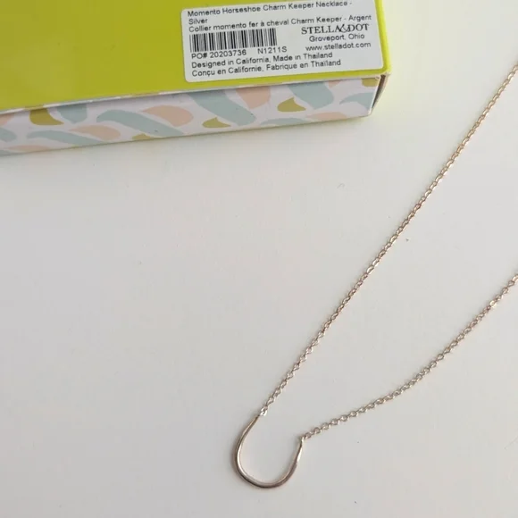 Stella & Dot Horseshoe Momento Charm Keeper Necklace (Silver) - Picture 3 of 8